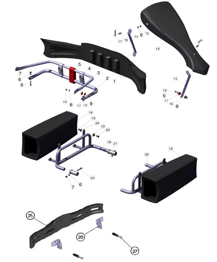(15) LOW NASSAU PANEL SUPPORT CHROMED