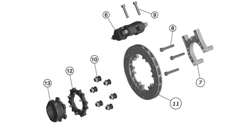 (10) RBS-V2 REAR BRAKE DISC MOUNTING SCREWS