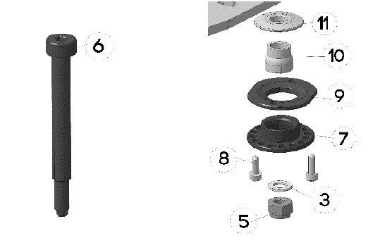 (11) SPINDLE SPACER H 4 MM RS MOD