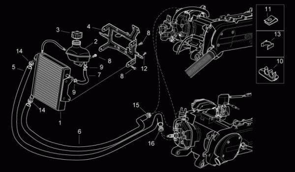 Original Parts vízhûtéscsõ (Aprilia SR - Piaggio)