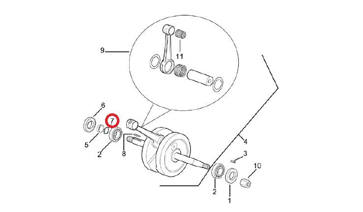 Original Parts főtengely O gyűrű (Minarelli AM)