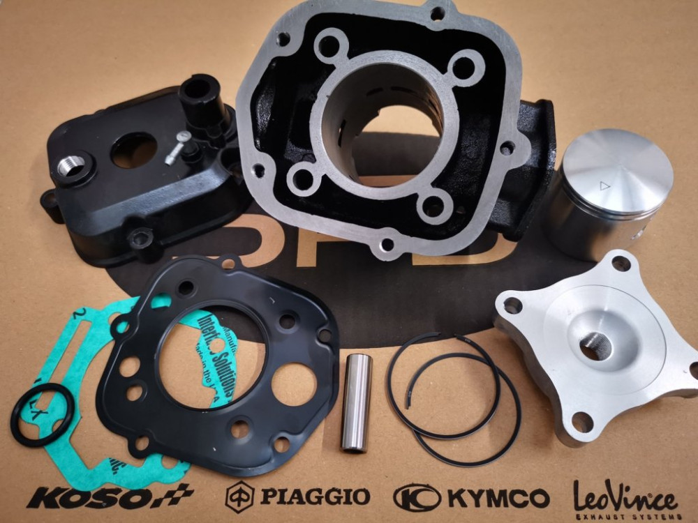 Racing Force 70ccm-es öntöttvas komplett hengerszett (Piaggio D50B0 - fekete)
