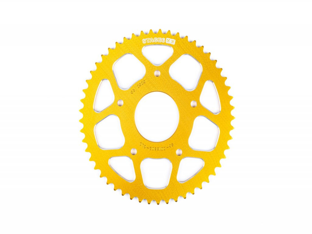 Stage6 CNC alumínium lánckerék (Motorshipania / Peugeot - sárga - Z53 - 420)