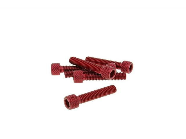 Vicma alumínium imbusz csavar (Többféle szín! - Többféle méret!) - M6x30 - 6db - Piros