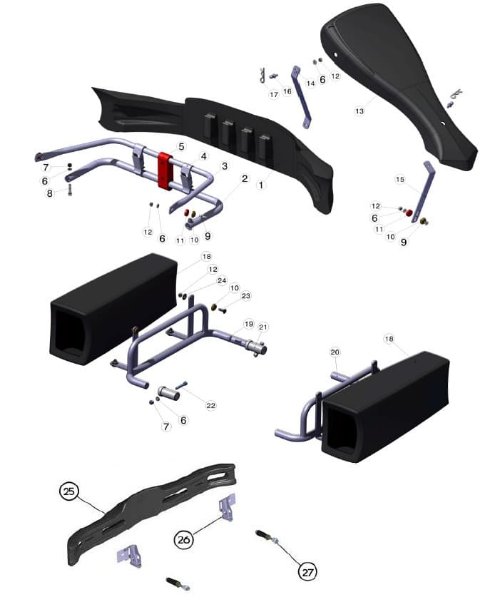 (15) LOW NASSAU PANEL SUPPORT CHROMED