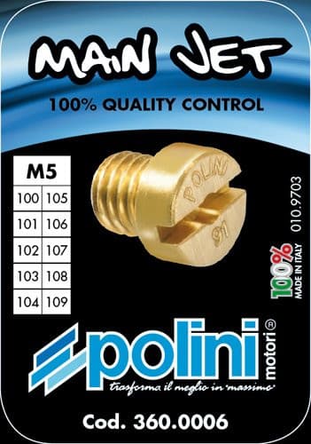 Polini 10db-os főfúvóka szett (Dellorto - 5mm) (Többféle kivitelben!) - 100 - 109