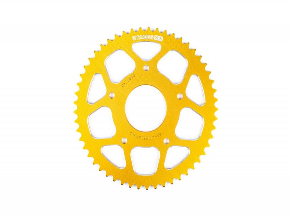 Stage6 CNC alumínium lánckerék (Motorshipania / Peugeot - sárga - Z53 - 420)