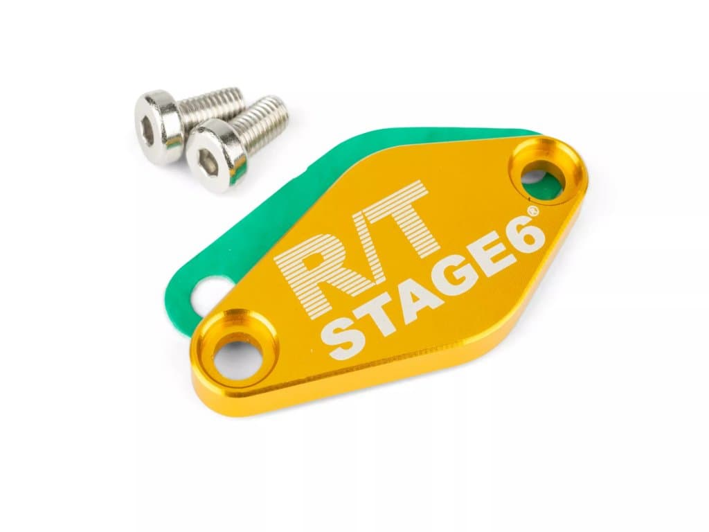 Stage6 R/T MK2 CNC olajpumpa fedél (Minarelli AM - Derbi EBE / EBS - Piaggio D50B0 - sárga)