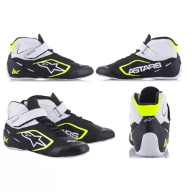   2022 TECH-1 K V2 SHOES BLACK WHITE FLUO YELLOW ALPINESTARS 40-es