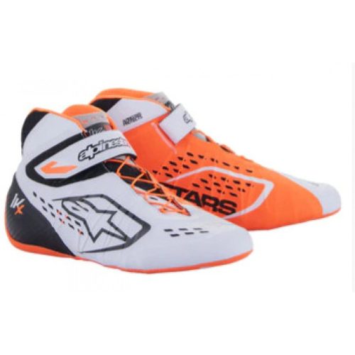 2023 TECH0 KX V2 SHOES BLACK WHITE FLUO ORANGE ALPINESTARS 40-es