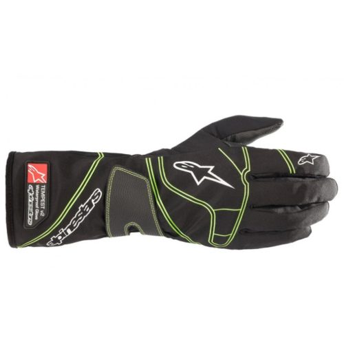 2021 BABY TEMPEST V2 S WATERPROOF GLOVES - BLK FLUO GREEN S-es gyerek méret