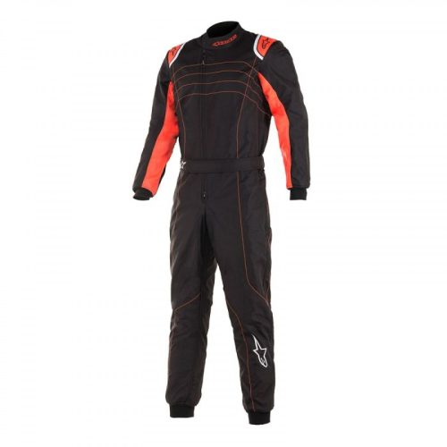 ADULT MX9 V2 ALPINESTARS SUIT BLACK- RED FLUO 40