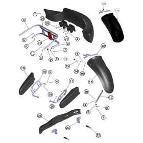 (18) MK20 RIGHT BODYWORK SUPPORT CHROMED