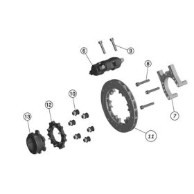 (6) RBS-V3/V2 REAR BRAKE CALIPER with pads and screws