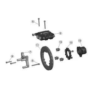 (12) MKB-V2 REAR BRAKE DISC SUPPORT BLACK ANODIZED