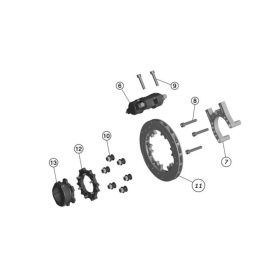   (12) "SUPERLEGGERO" RBS-V1 REAR BRAKE DISC SUPPORT BLACK ANODIZED