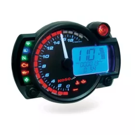   Koso RX2N Plus analóg / digitális mûszerfal (Többféle kivitelben!) - 20.000RPM - Fekete háttér / Kék fény