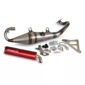   Stage6 Pro Replica MK2 kipufogó (Fekvőhengeres Peugeot / Morini - piros)