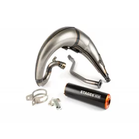 Stage6 Streetrace CNC kipufogó (Yamaha DT - narancs/fekete)