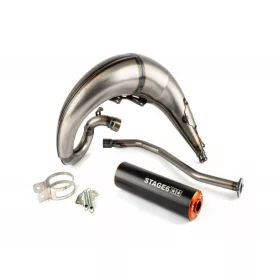   Stage6 Streetrace CNC kipufogó (Beta RR / Rieju - narancs/fekete)