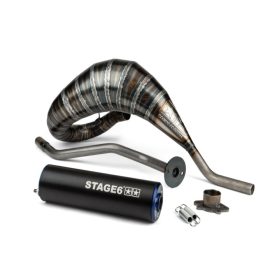   Stage6 R/T 80-90ccm CNC kipufogó (Derbi EBE / EBS - Piaggio D50B0 - kék/fekete)