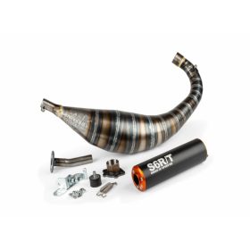   Stage6 R/T 80-90ccm CNC kipufogó (Derbi EBE / EBS - Piaggio D50B0 - narancs/fekete)