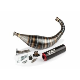   Stage6 R/T 80-90ccm CNC kipufogó (Derbi EBE / EBS - Piaggio D50B0 - piros/fekete)