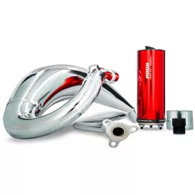   Voca Racing Cross Chromed 50/70ccm-es sportkipufogó (Rieju MRT50,) (Piros)