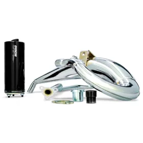   Voca Racing Cross Chromed 50/70ccm-es sportkipufogó (Derbi Senda/DRD, Aprilia RX/SX,) (Fekete)