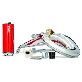   Voca Racing Cross Chromed 50/70ccm-es sportkipufogó (Derbi Senda/DRD, Aprilia RX/SX,) (Piros)